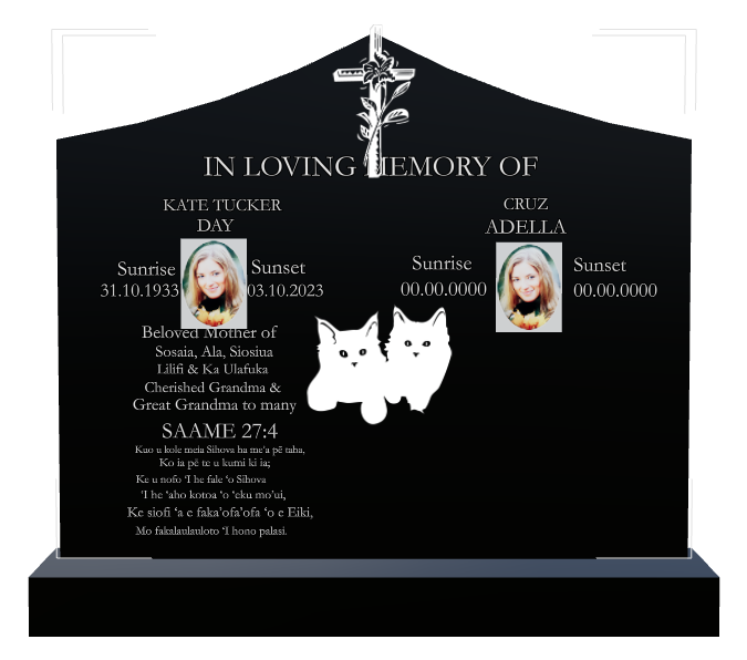 Mother Memorial Laser-Etched Black Granite Headstone design preview