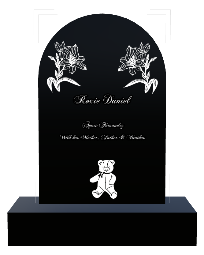 Mother Memorial Laser-Etched Black Granite Headstone design preview