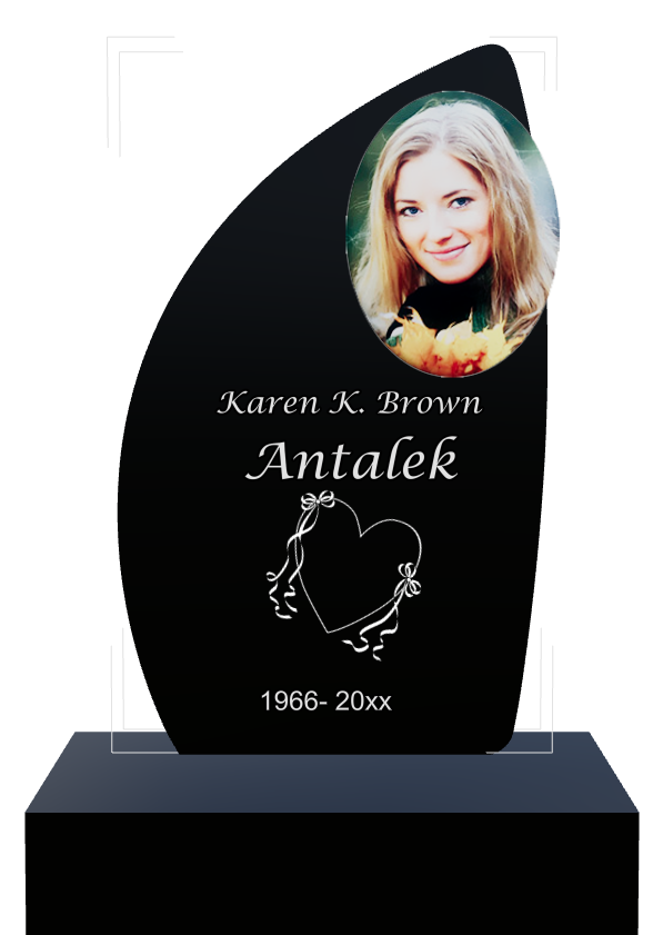 Memorial Laser-Etched Black Granite Headstone design preview