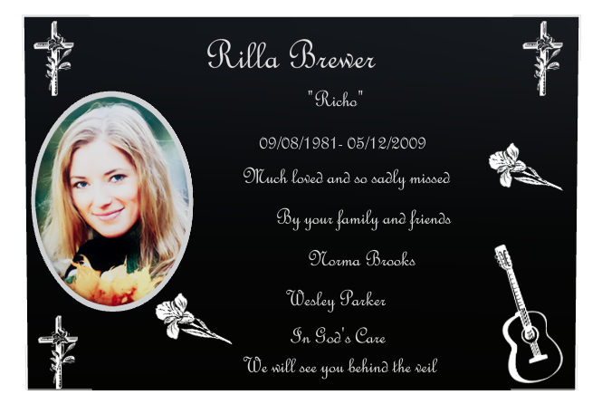 Religious Memorial Laser-Etched Colour Plaque design preview