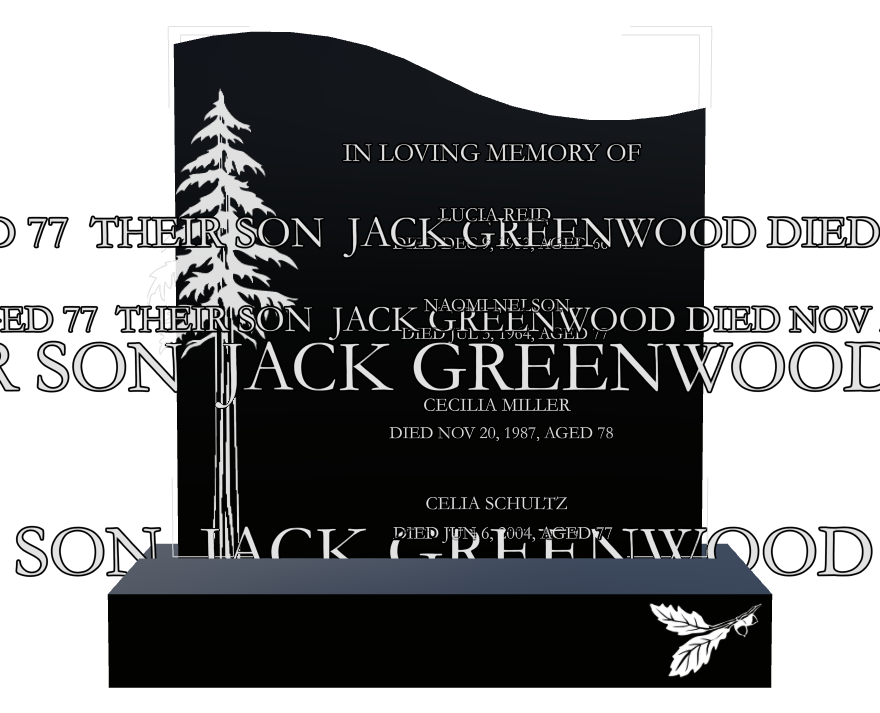 Biblical Memorial Laser-Etched Black Granite Headstone design preview
