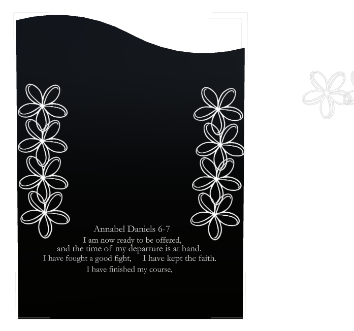 Religious Memorial Laser-Etched Black Granite Headstone design preview