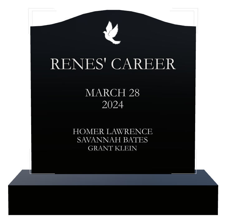 Memorial Laser-Etched Black Granite Headstone design preview