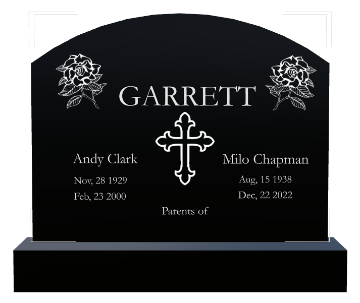 Biblical Memorial Laser-Etched Black Granite Headstone design preview