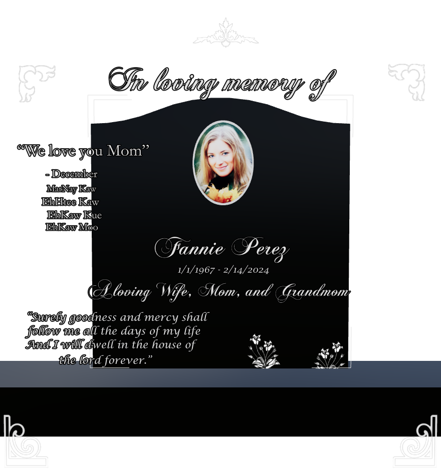 Biblical Memorial Laser-Etched Black Granite Headstone design preview