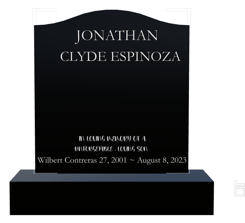 Son Memorial Laser-Etched Black Granite Headstone design preview