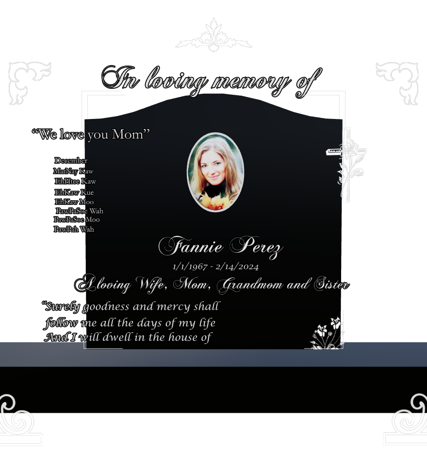Biblical Memorial Laser-Etched Black Granite Headstone design preview