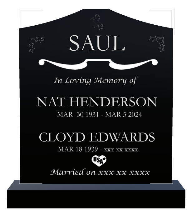 In Loving Memory Laser-Etched Black Granite Headstone design preview