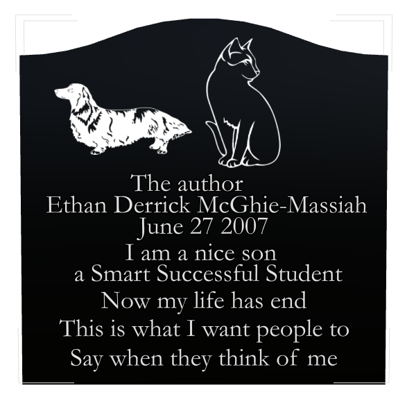 Son Memorial Laser-Etched Black Granite Headstone design preview
