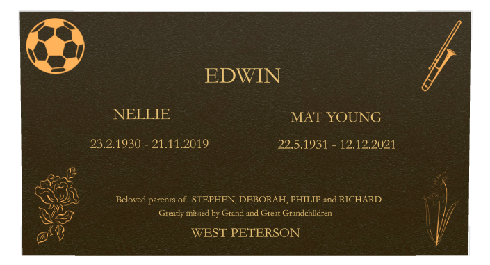 In Loving Memory Bronze Plaque design preview