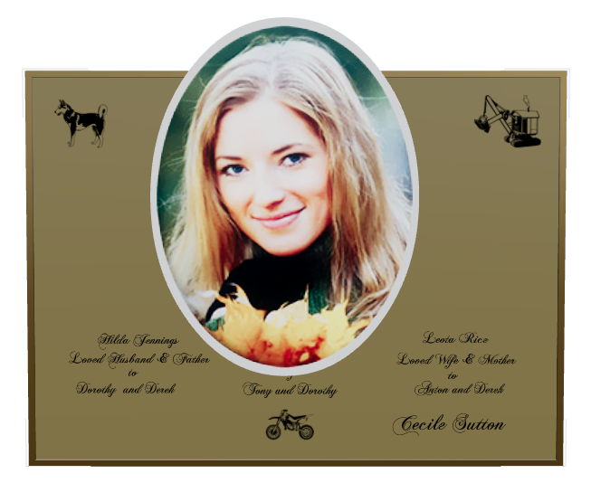 Mother Memorial Full Colour Plaque design preview