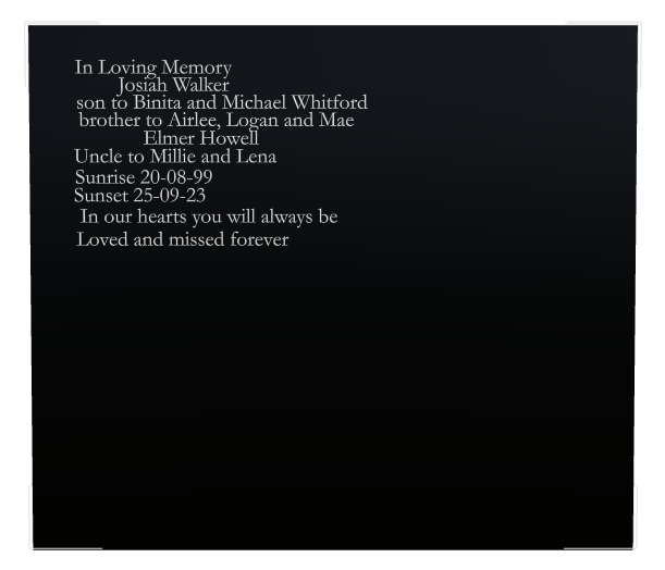Son Memorial Laser-Etched Colour Plaque design preview