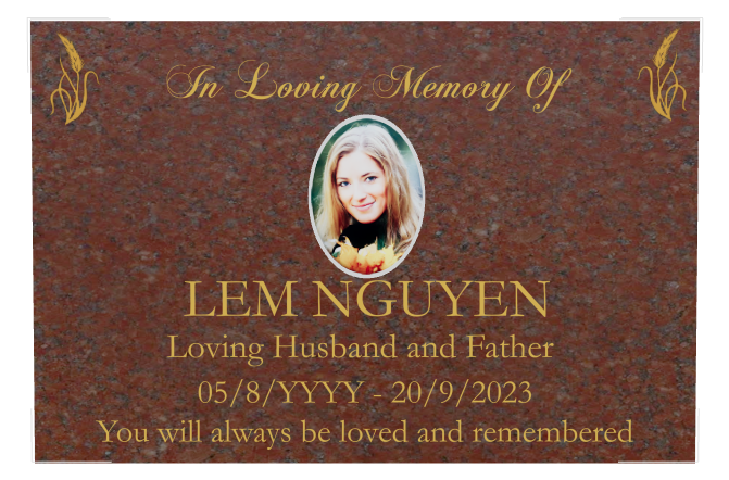 Husband Memorial Traditional Engraved Plaque design preview