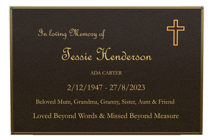 Mother Memorial Bronze Plaque design preview