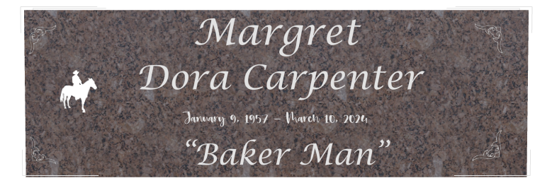 Memorial Laser-Etched Black Granite Headstone design preview