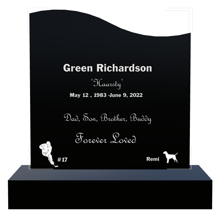 Father Memorial Laser-Etched Black Granite Headstone design preview