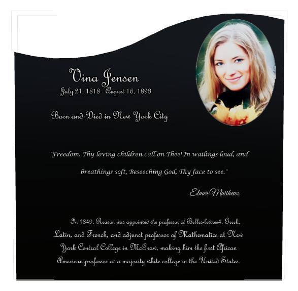 Teacher Memorial Laser-Etched Black Granite Headstone design preview
