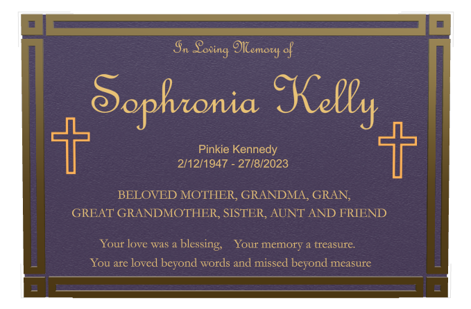 Mother Memorial Bronze Plaque design preview