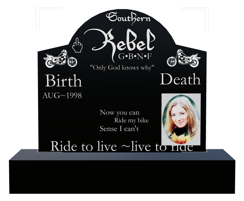 Religious Memorial Laser-Etched Black Granite Headstone design preview