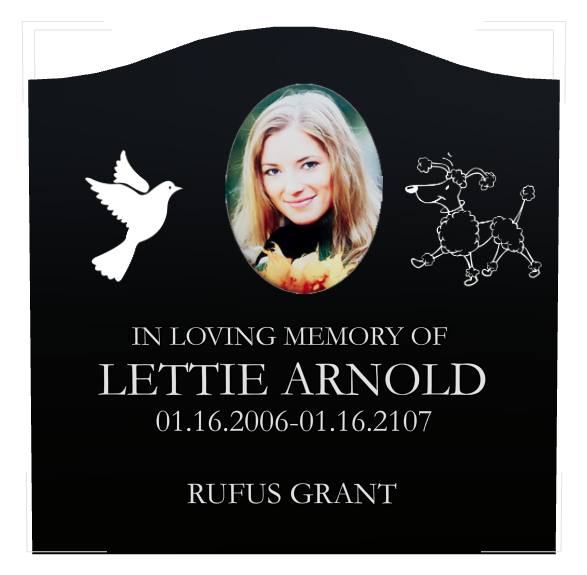In Loving Memory Laser-Etched Black Granite Headstone design preview