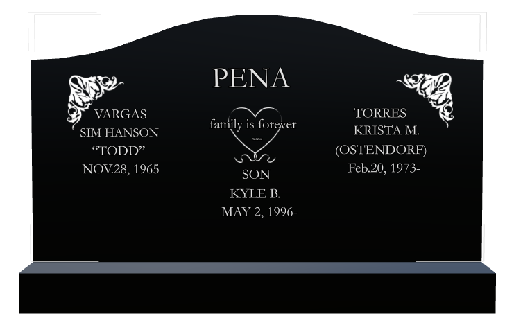 Biblical Memorial Laser-Etched Black Granite Headstone design preview