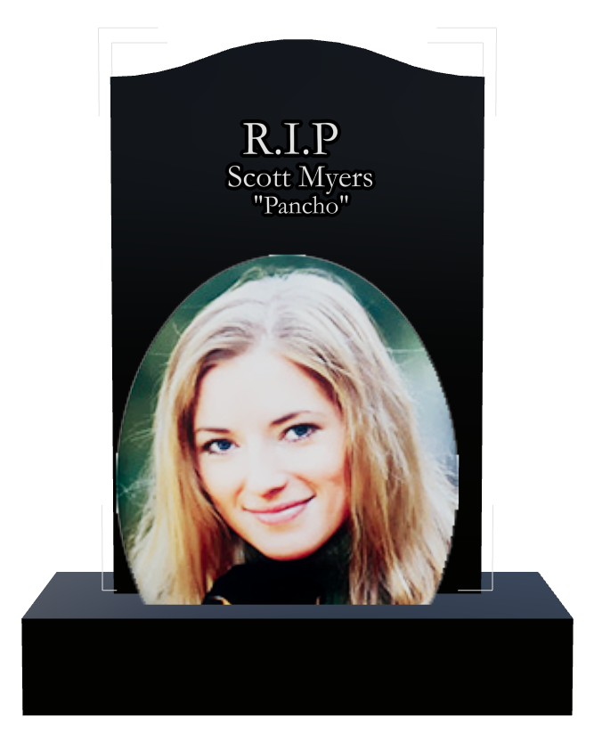 Rest In Peace Laser-Etched Black Granite Headstone design preview