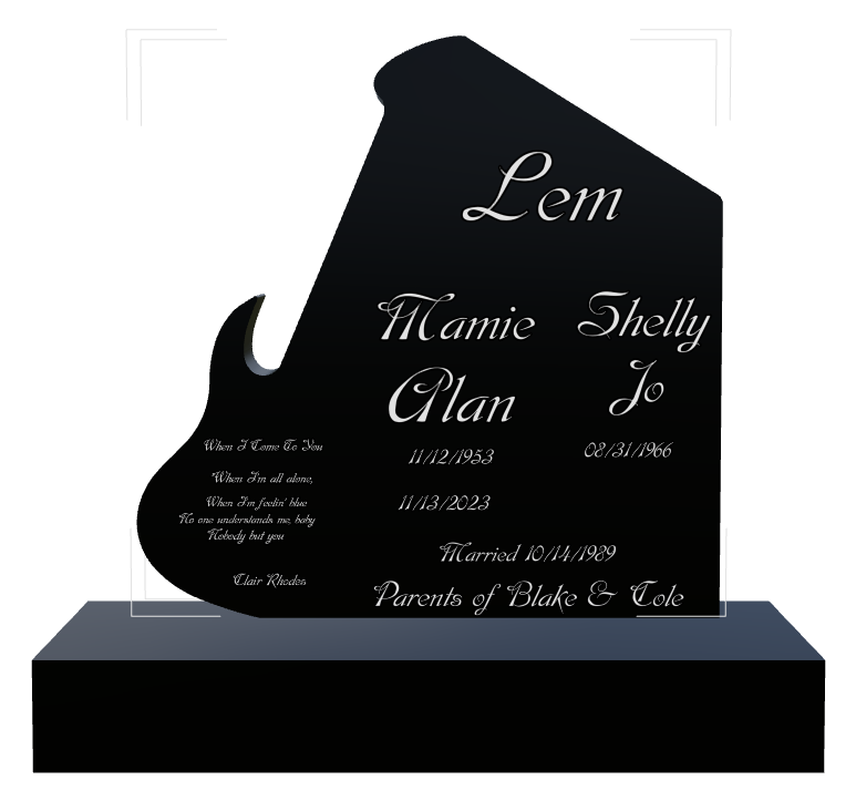 Baby Memorial Laser-Etched Black Granite Headstone design preview