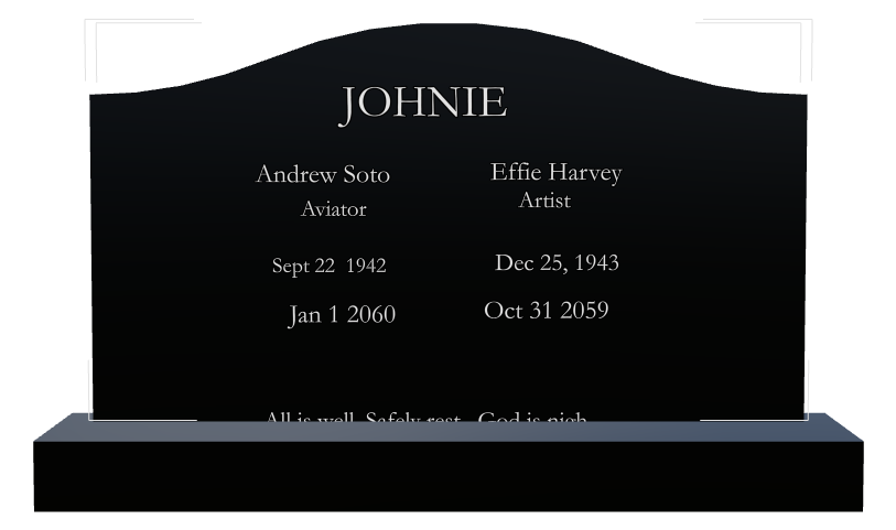 Religious Memorial Laser-Etched Black Granite Headstone design preview