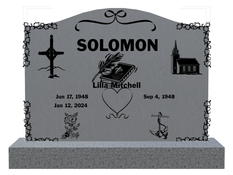 Memorial Traditional Engraved Headstone design preview