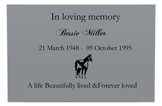 In Loving Memory Bronze Plaque design preview