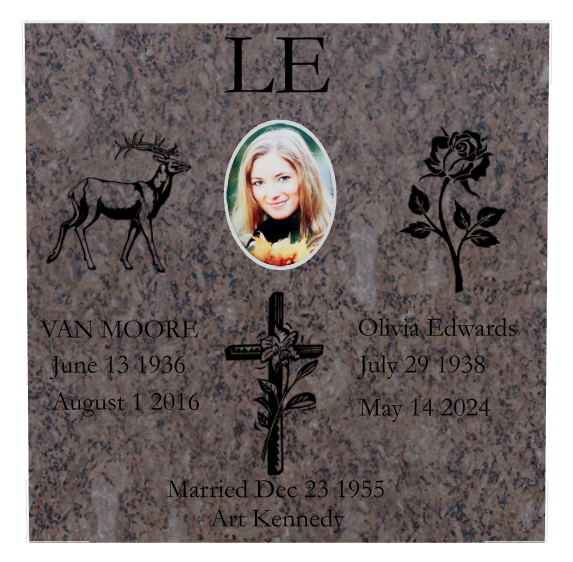 Floral Memorial Traditional Engraved Plaque design preview