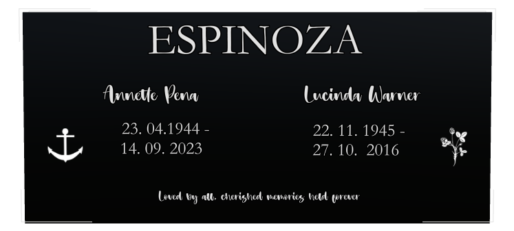 Memorial Laser-Etched Black Granite Headstone design preview
