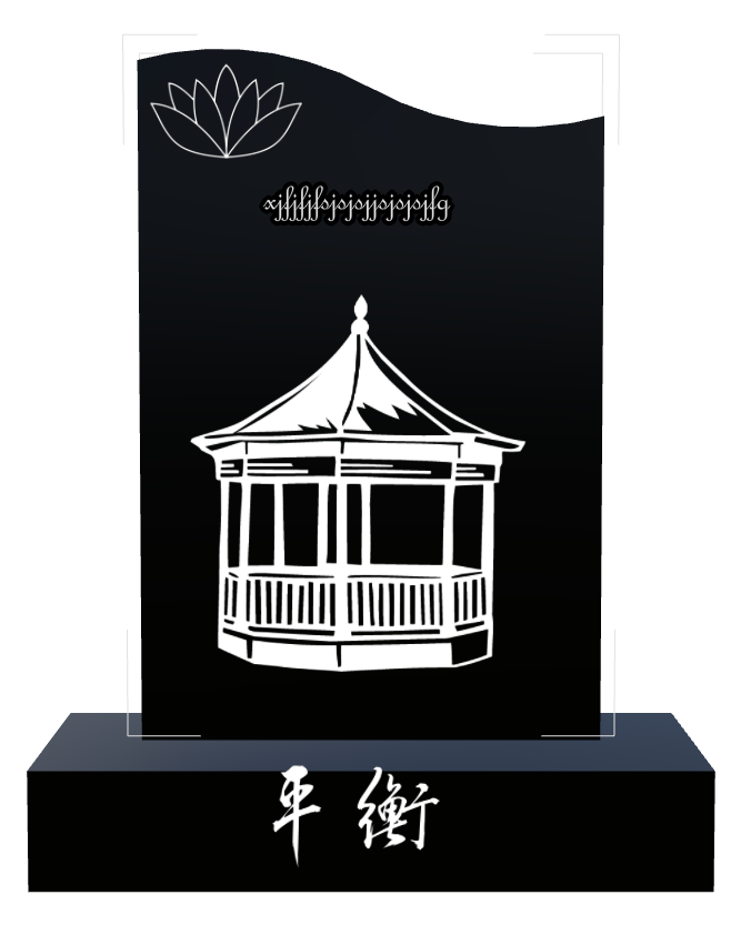 Memorial Laser-Etched Black Granite Headstone design preview