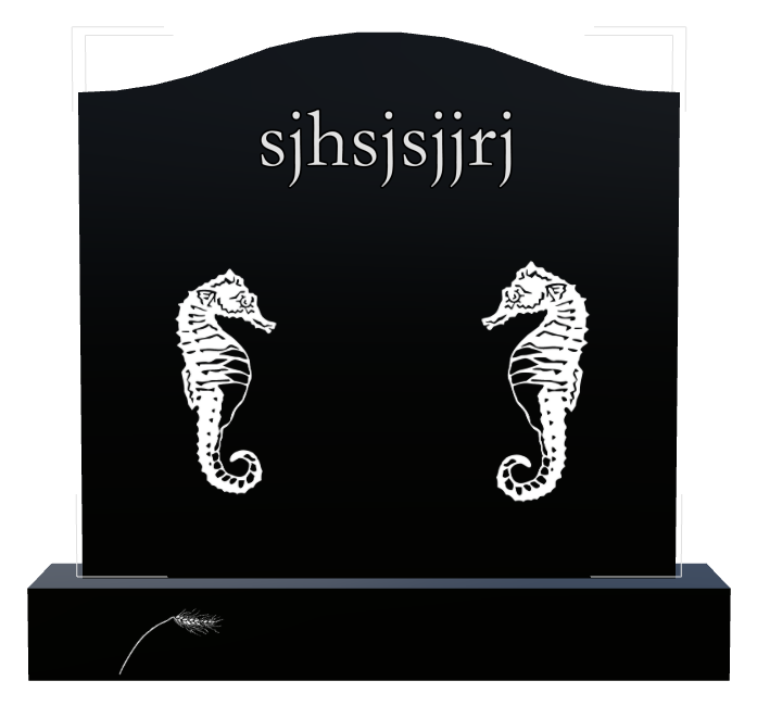 Memorial Laser-Etched Black Granite Headstone design preview