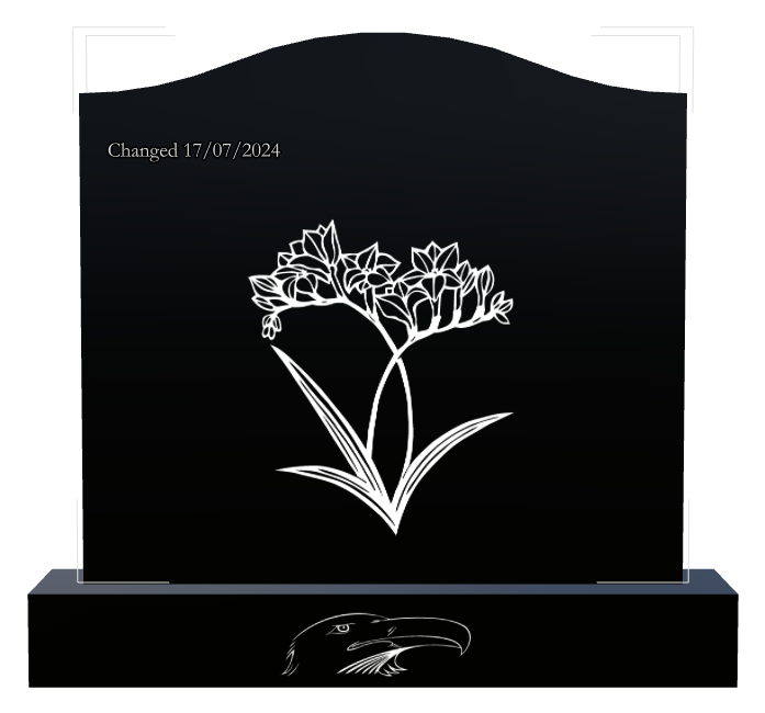 Memorial Laser-Etched Black Granite Headstone design preview