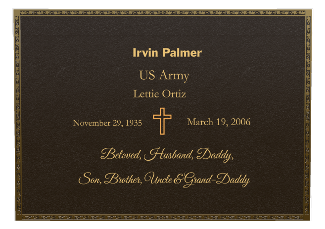 Military Veteran Bronze Plaque design preview