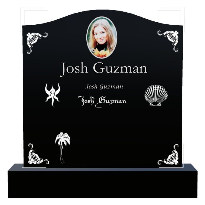 In Loving Memory Laser-Etched Black Granite Headstone design preview