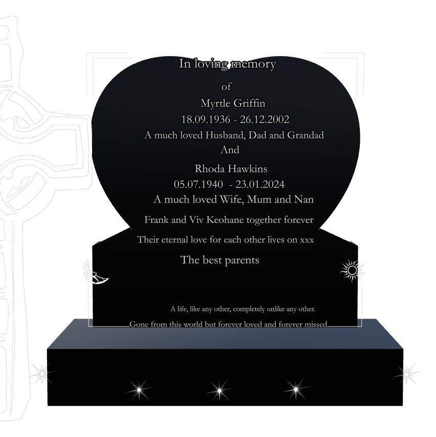 Mother Memorial Laser-Etched Black Granite Headstone design preview