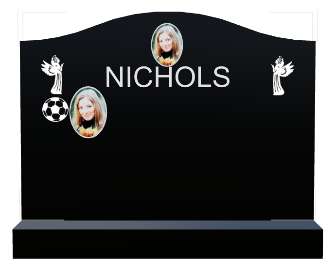 Religious Memorial Laser-Etched Black Granite Headstone design preview