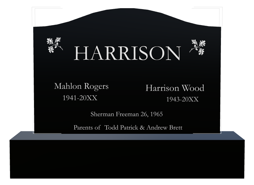 Biblical Memorial Laser-Etched Black Granite Headstone design preview