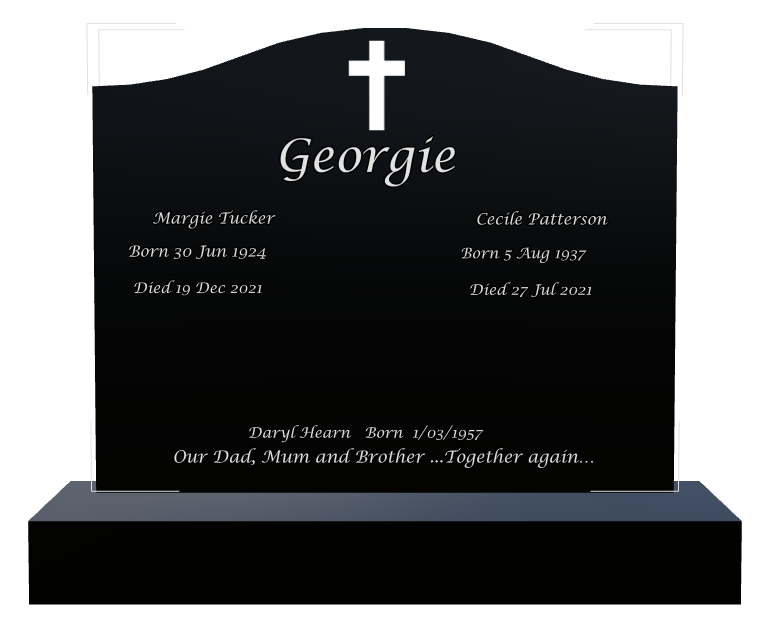 Mother Memorial Laser-Etched Black Granite Headstone design preview