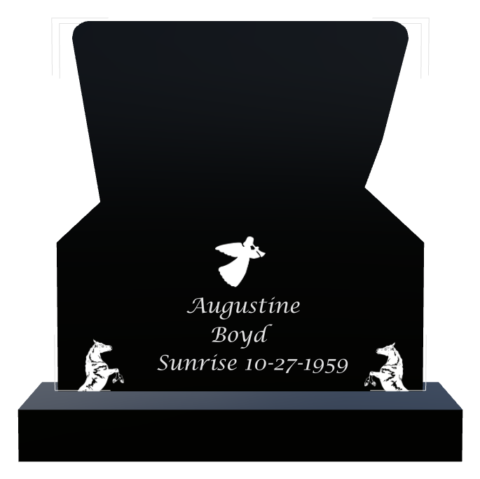 Memorial Laser-Etched Black Granite Headstone design preview