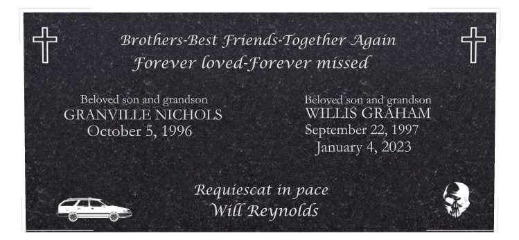 Son Memorial Traditional Engraved Headstone design preview