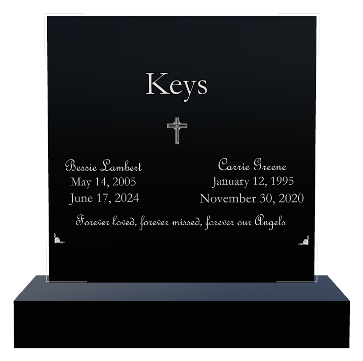 Religious Memorial Laser-Etched Black Granite Headstone design preview