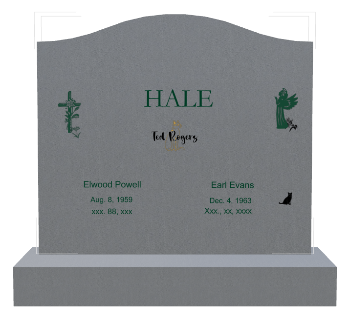 Memorial Laser-Etched Black Granite Headstone design preview