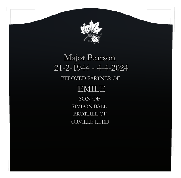 Son Memorial Laser-Etched Black Granite Headstone design preview