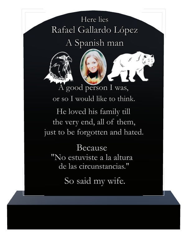 Memorial Laser-Etched Black Granite Headstone design preview