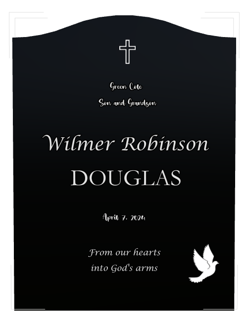 Son Memorial Laser-Etched Black Granite Headstone design preview