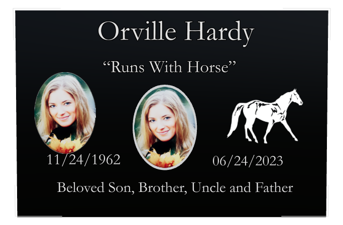 Father Memorial Laser-Etched Black Granite Headstone design preview
