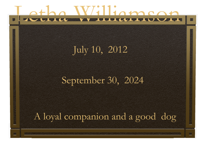 Pet Memorial Bronze Plaque design preview